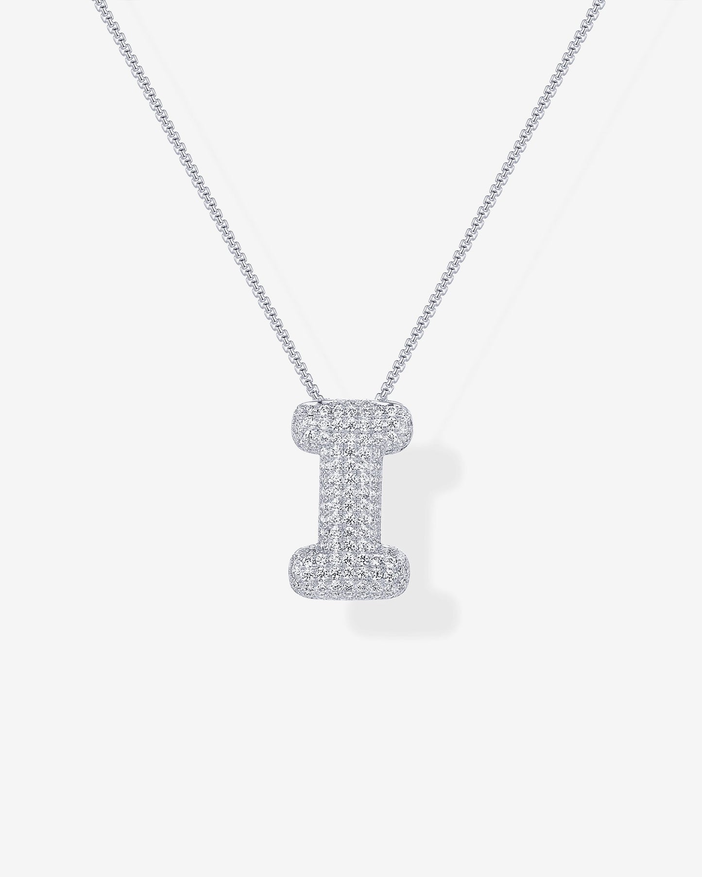 Sparkling Bubble Letter Pendant Necklace