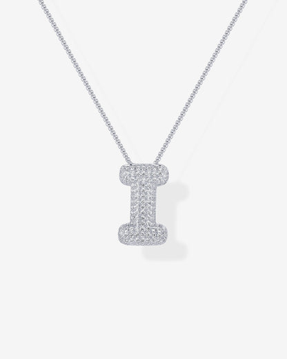 Sparkling Bubble Letter Pendant Necklace