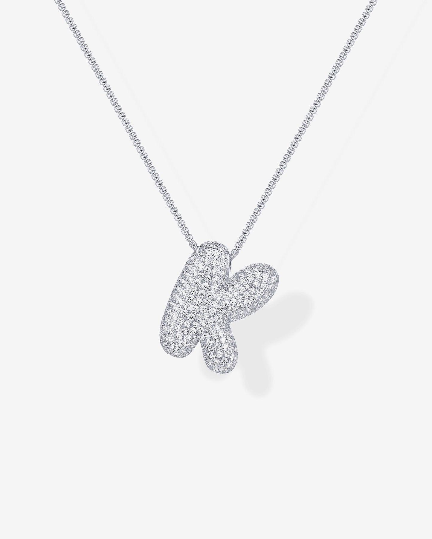 Sparkling Bubble Letter Pendant Necklace
