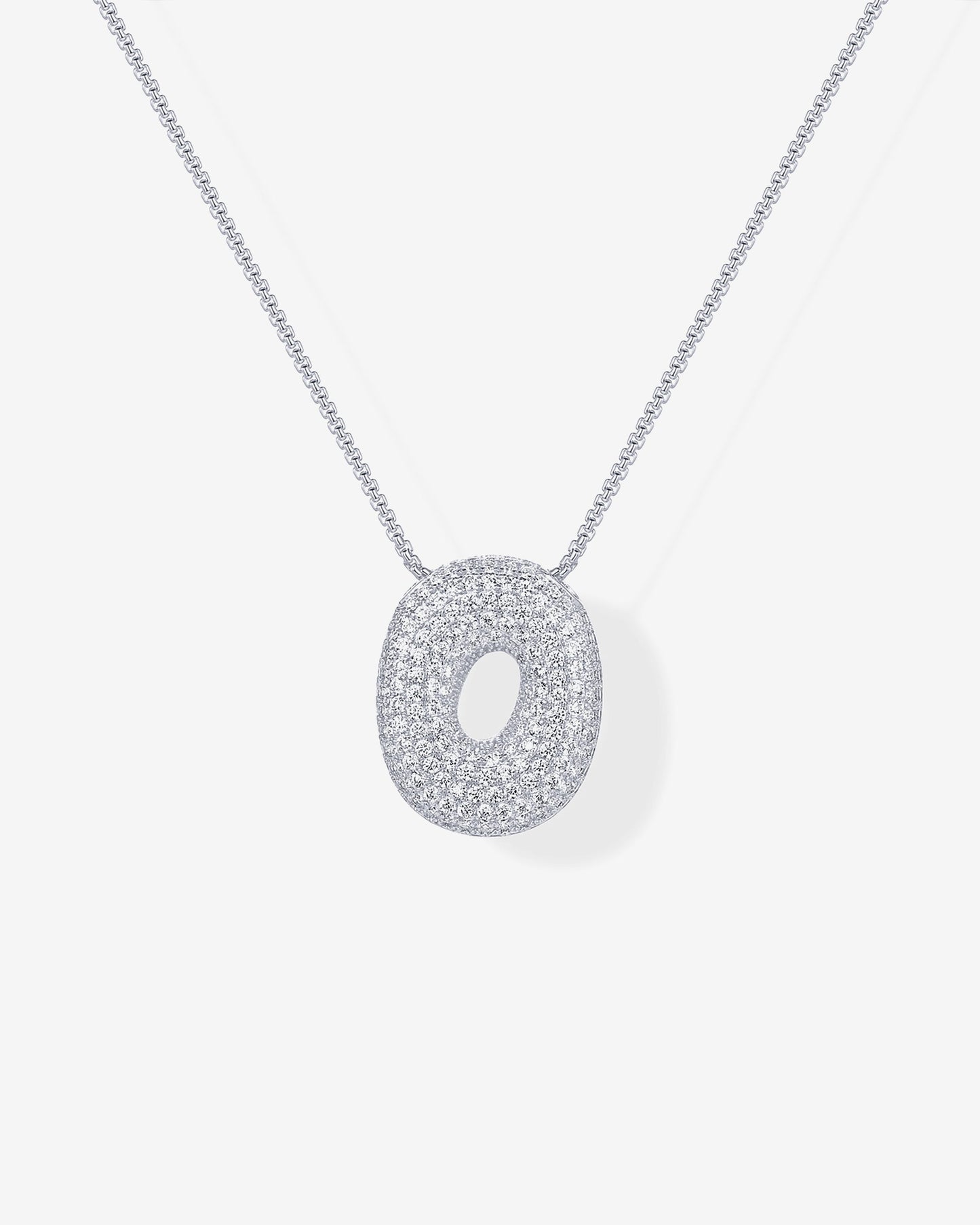 Sparkling Bubble Letter Pendant Necklace