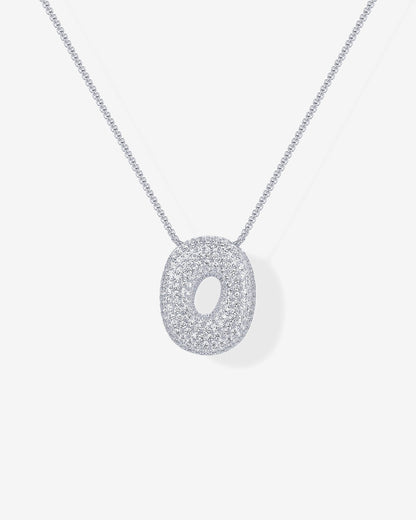 Sparkling Bubble Letter Pendant Necklace