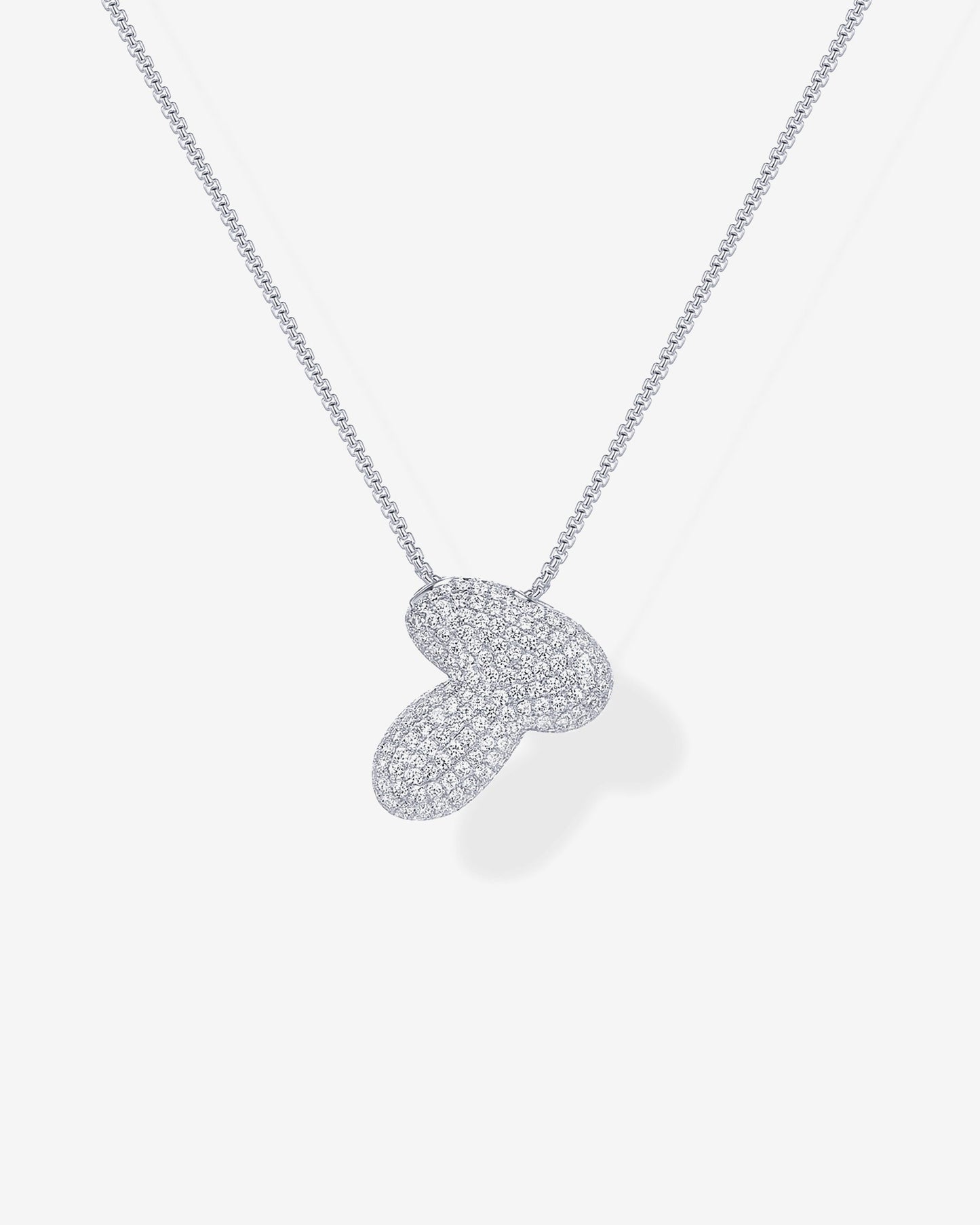 Sparkling Bubble Letter Pendant Necklace