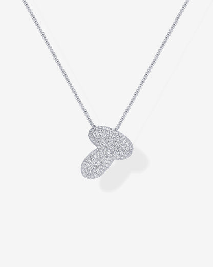 Sparkling Bubble Letter Pendant Necklace
