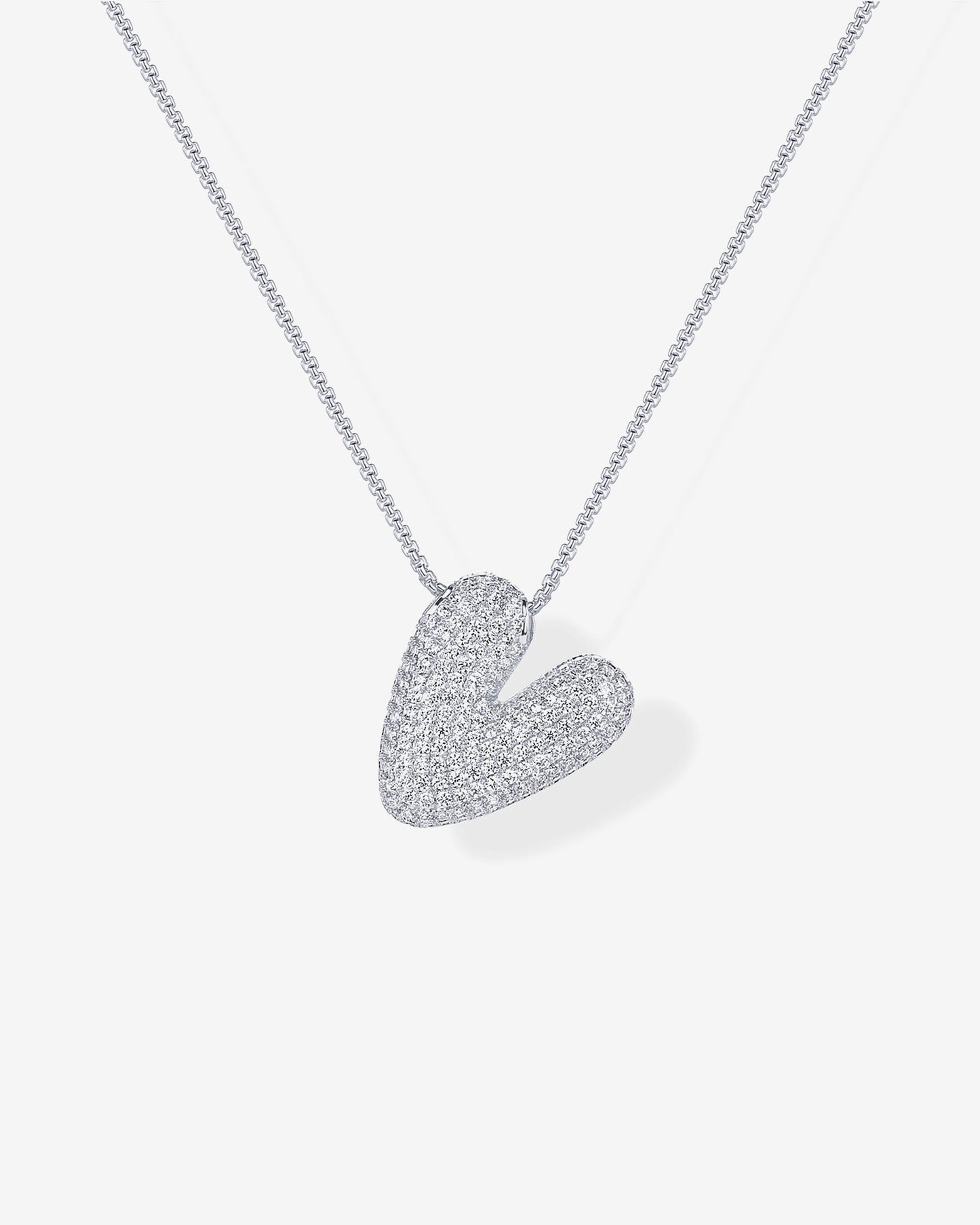 Sparkling Bubble Letter Pendant Necklace