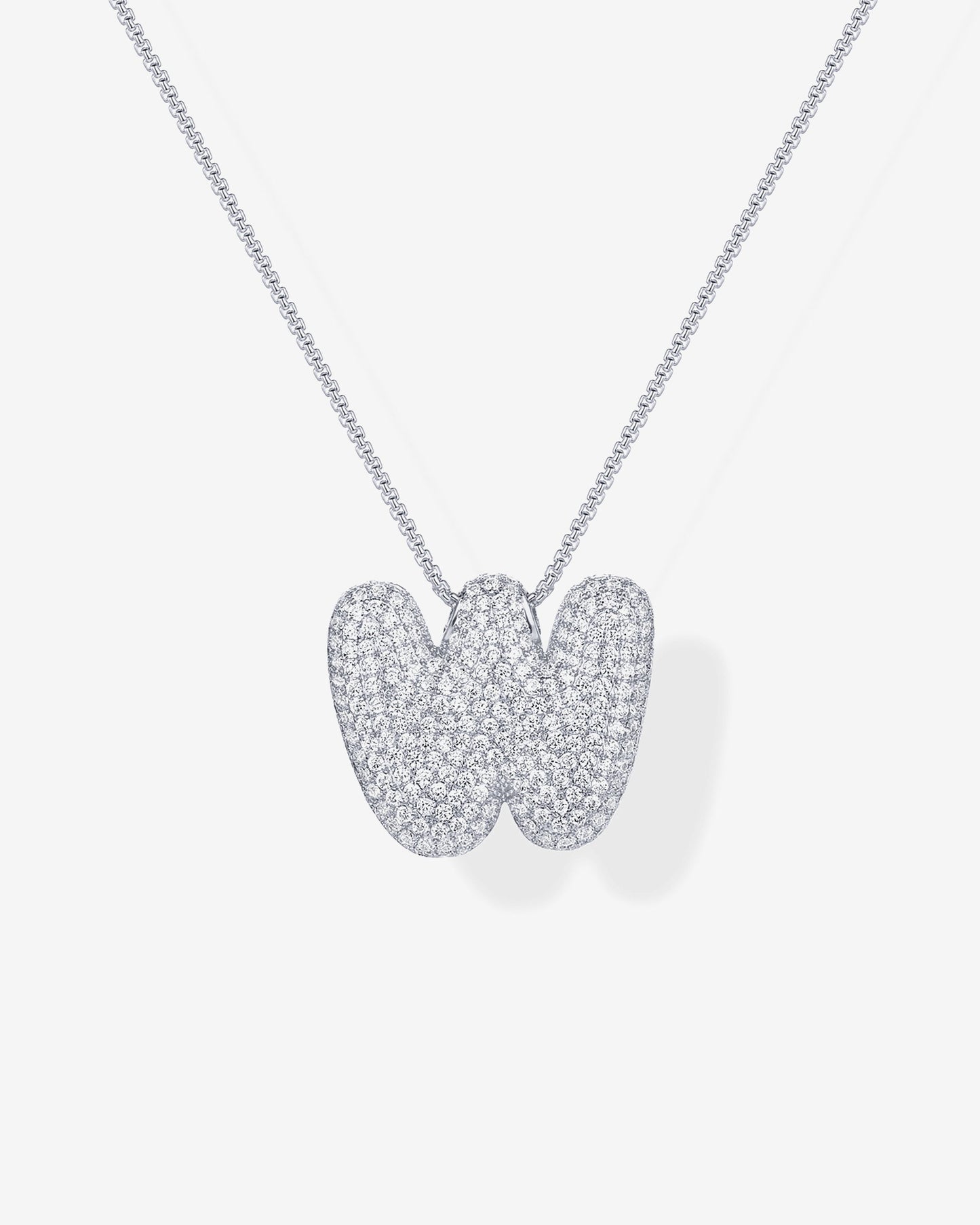 Sparkling Bubble Letter Pendant Necklace