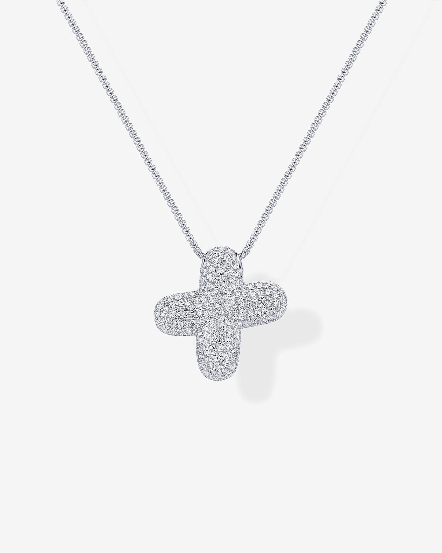 Sparkling Bubble Letter Pendant Necklace