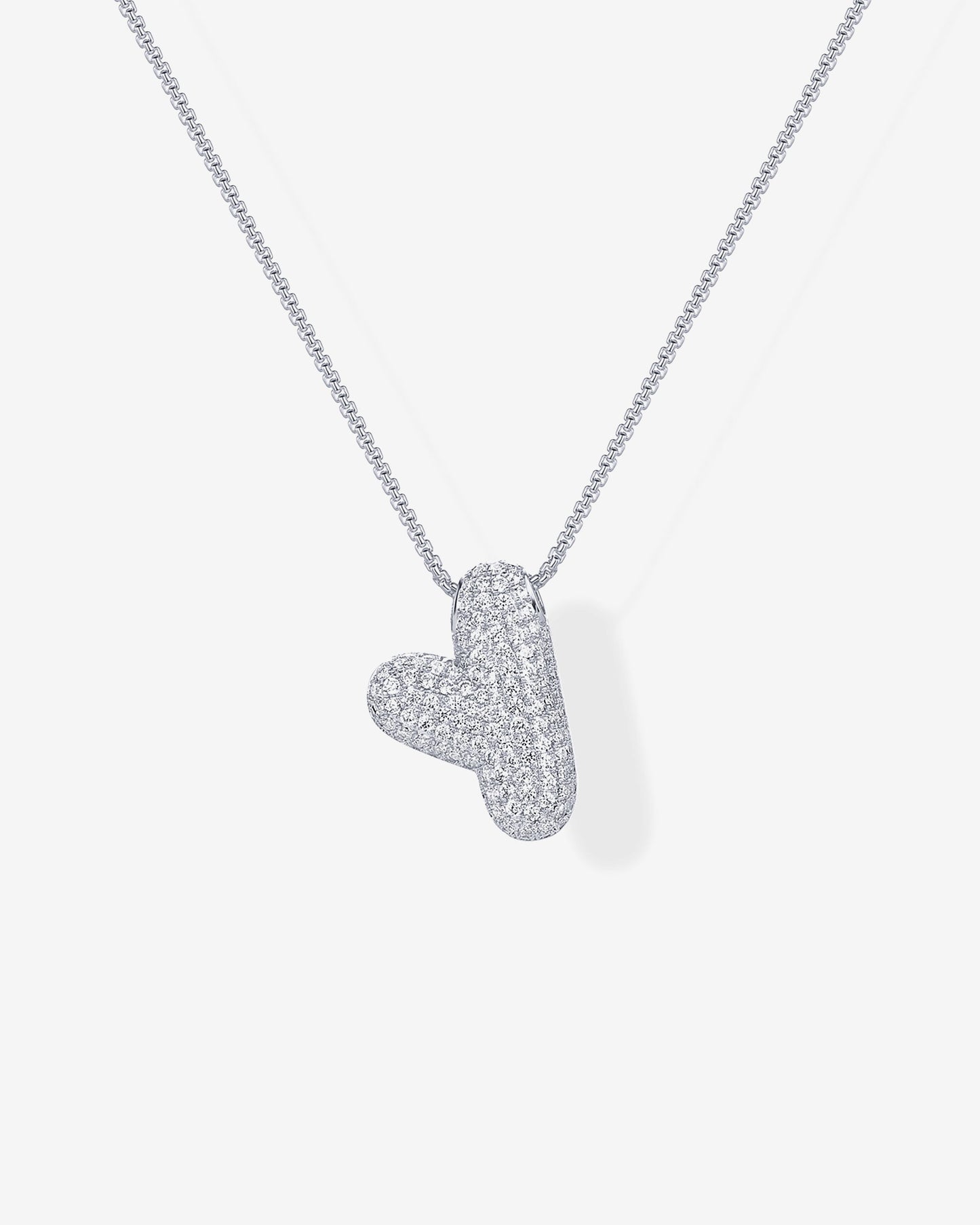 Sparkling Bubble Letter Pendant Necklace