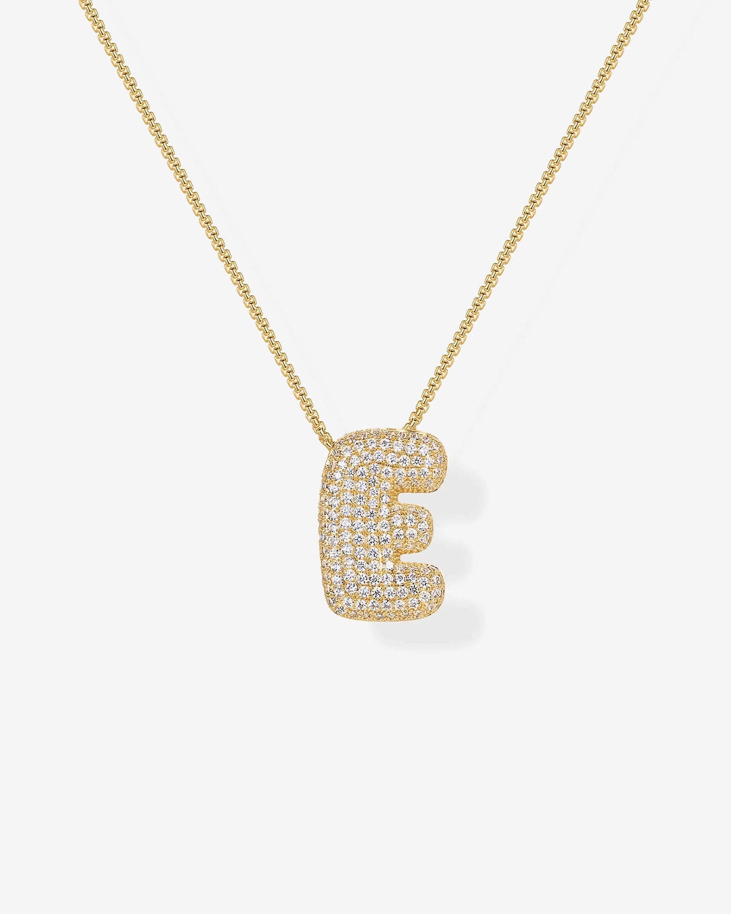 Sparkling Bubble Letter Pendant Necklace