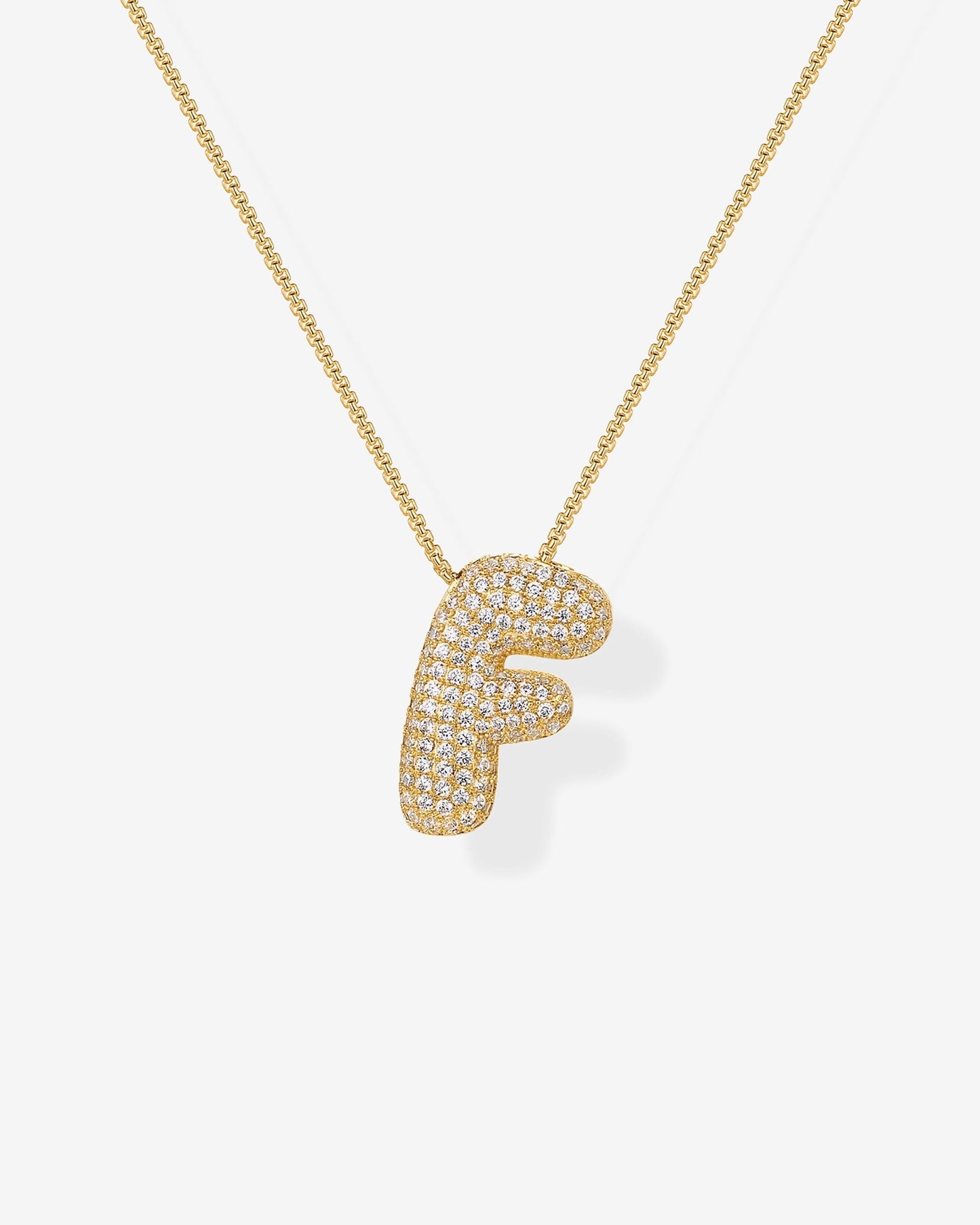 Sparkling Bubble Letter Pendant Necklace