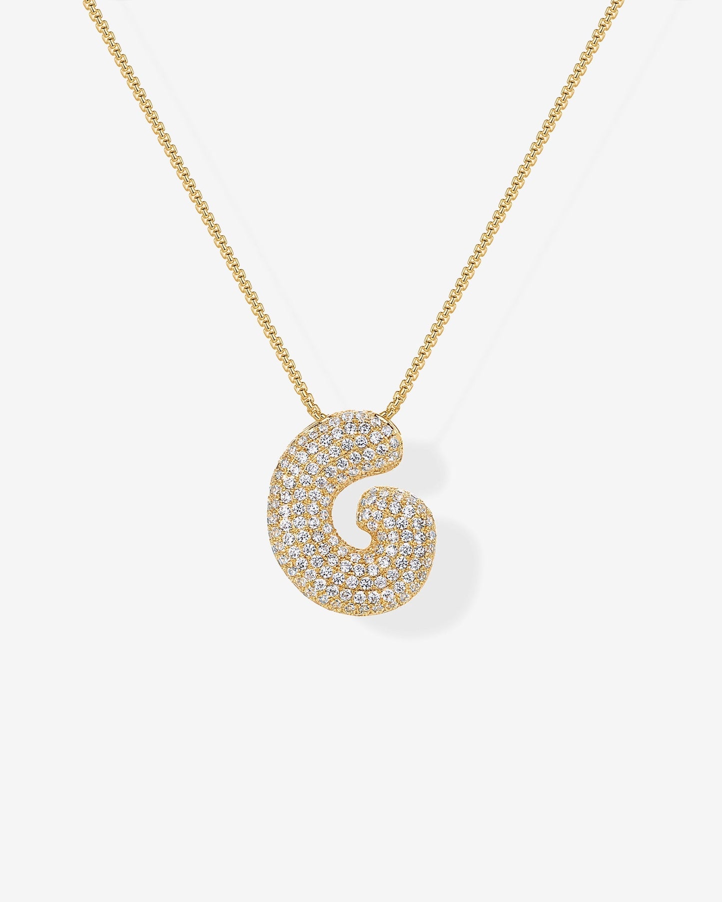 Sparkling Bubble Letter Pendant Necklace