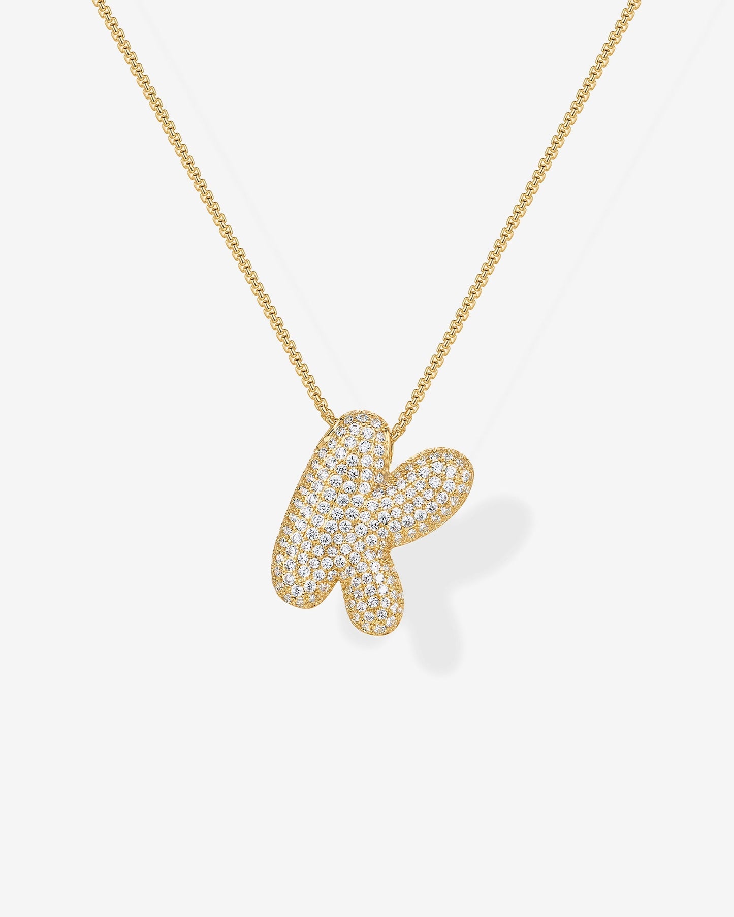 Sparkling Bubble Letter Pendant Necklace