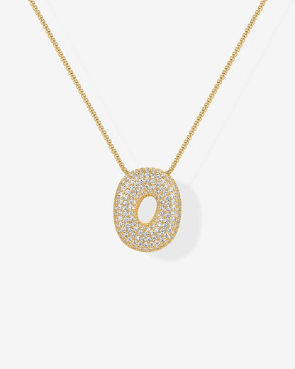 Sparkling Bubble Letter Pendant Necklace