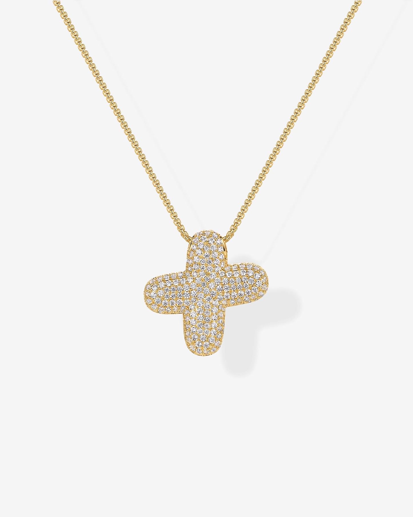 Sparkling Bubble Letter Pendant Necklace