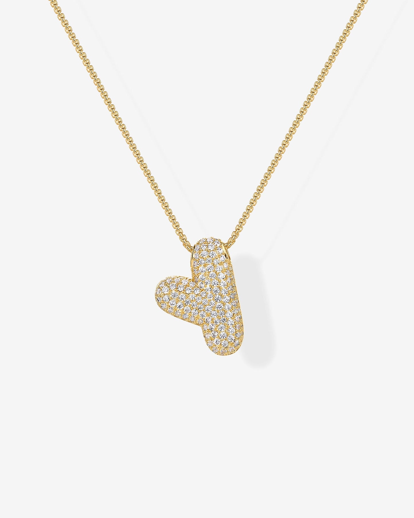 Sparkling Bubble Letter Pendant Necklace