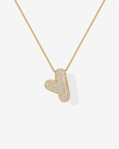 Sparkling Bubble Letter Pendant Necklace