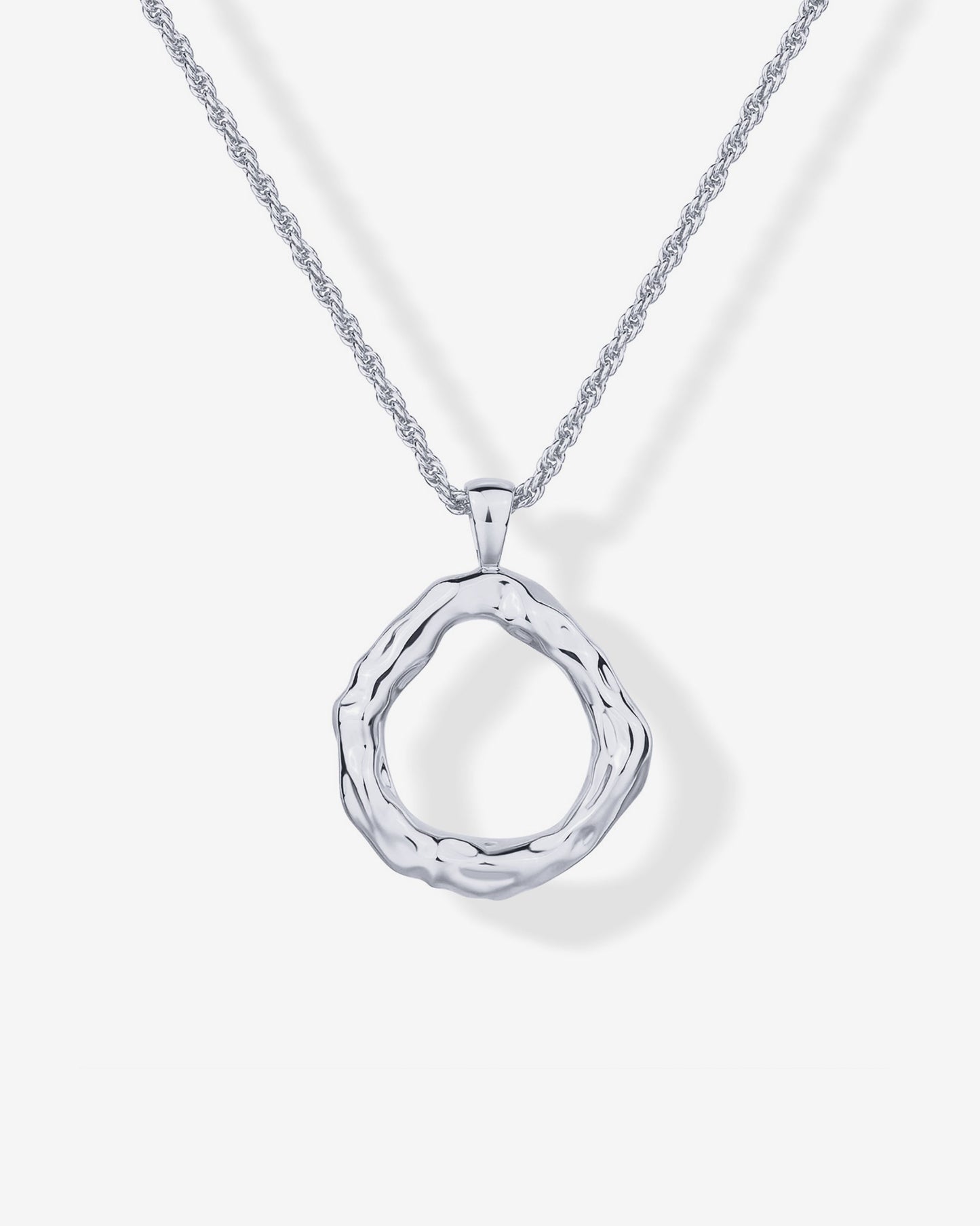 Irregular Hammered Circle Pendant