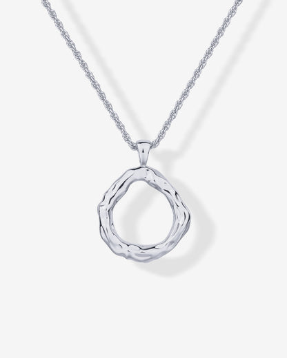 Irregular Hammered Circle Pendant