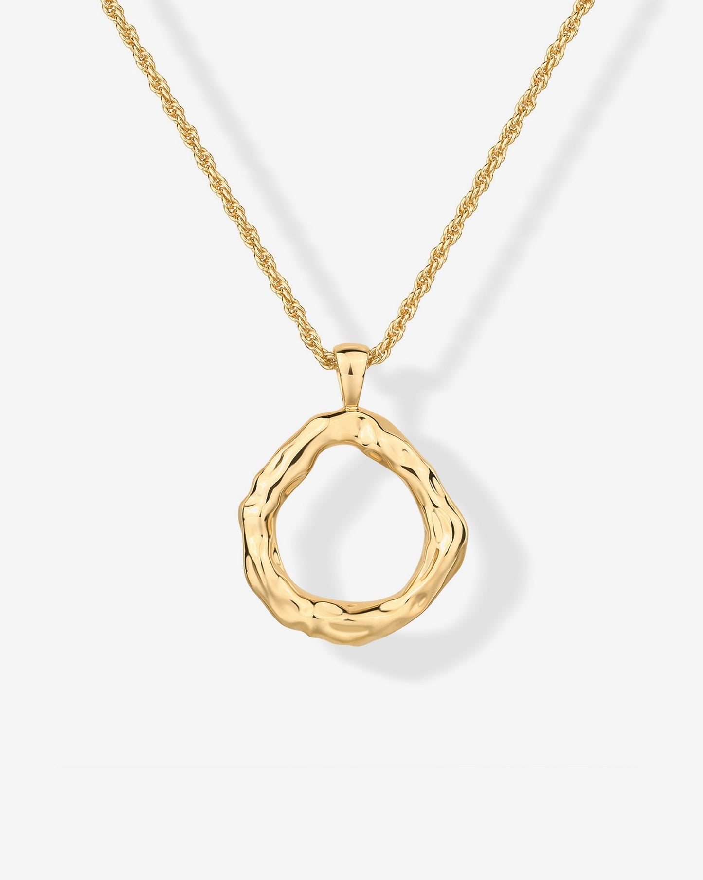 Irregular Hammered Circle Pendant