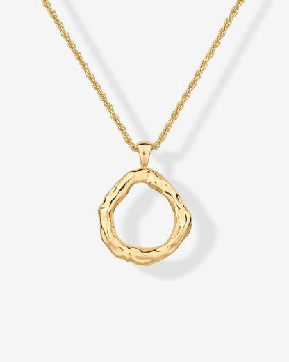 Irregular Hammered Circle Pendant