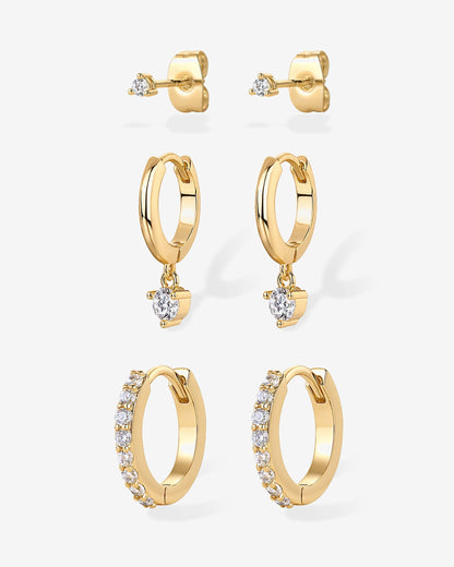 Earscape CZ Earring Trio