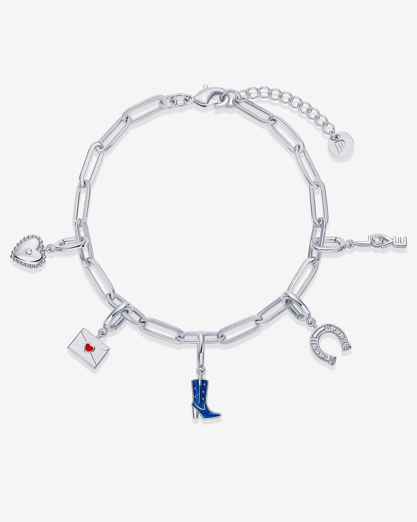 Western Meets Romantic vibes Charm Paperclip Bracelet Set