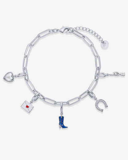 Western Meets Romantic vibes Charm Paperclip Bracelet Set
