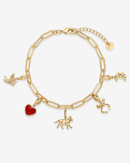 Whimsical Charm Paperclip Bracelet Set