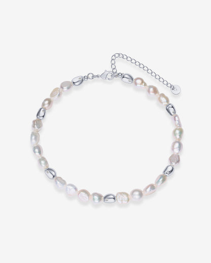 Gold and Freshwater Pearl Bead Anklet