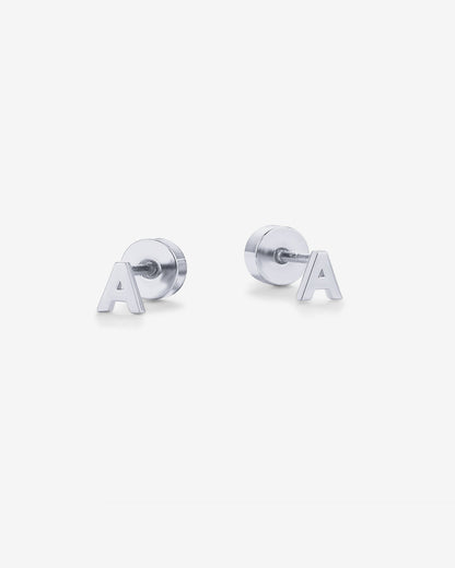 Initial Letter Flatback Earrings