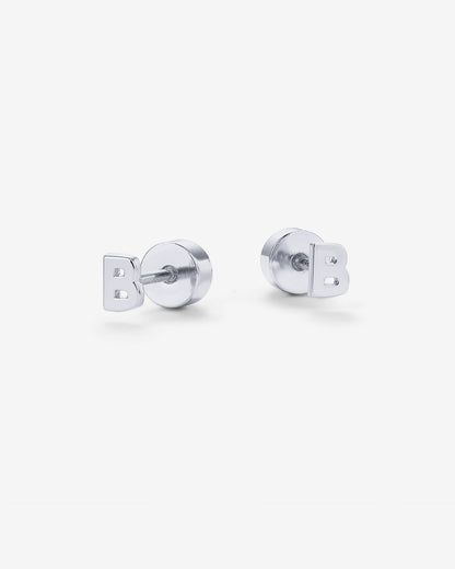Initial Letter Flatback Earrings