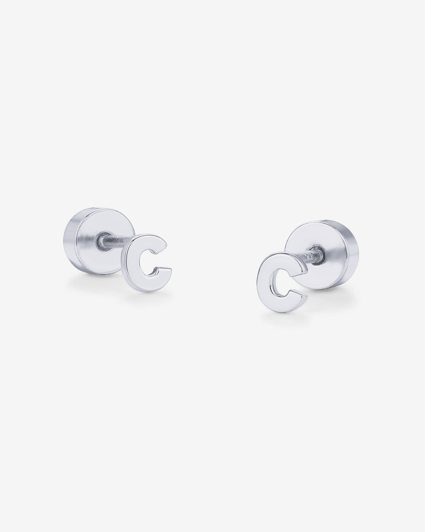 Initial Letter Flatback Earrings