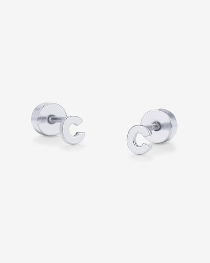 Initial Letter Flatback Earrings