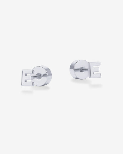 Initial Letter Flatback Earrings