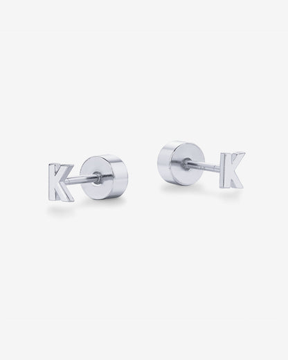 Initial Letter Flatback Earrings