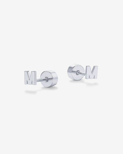Initial Letter Flatback Earrings