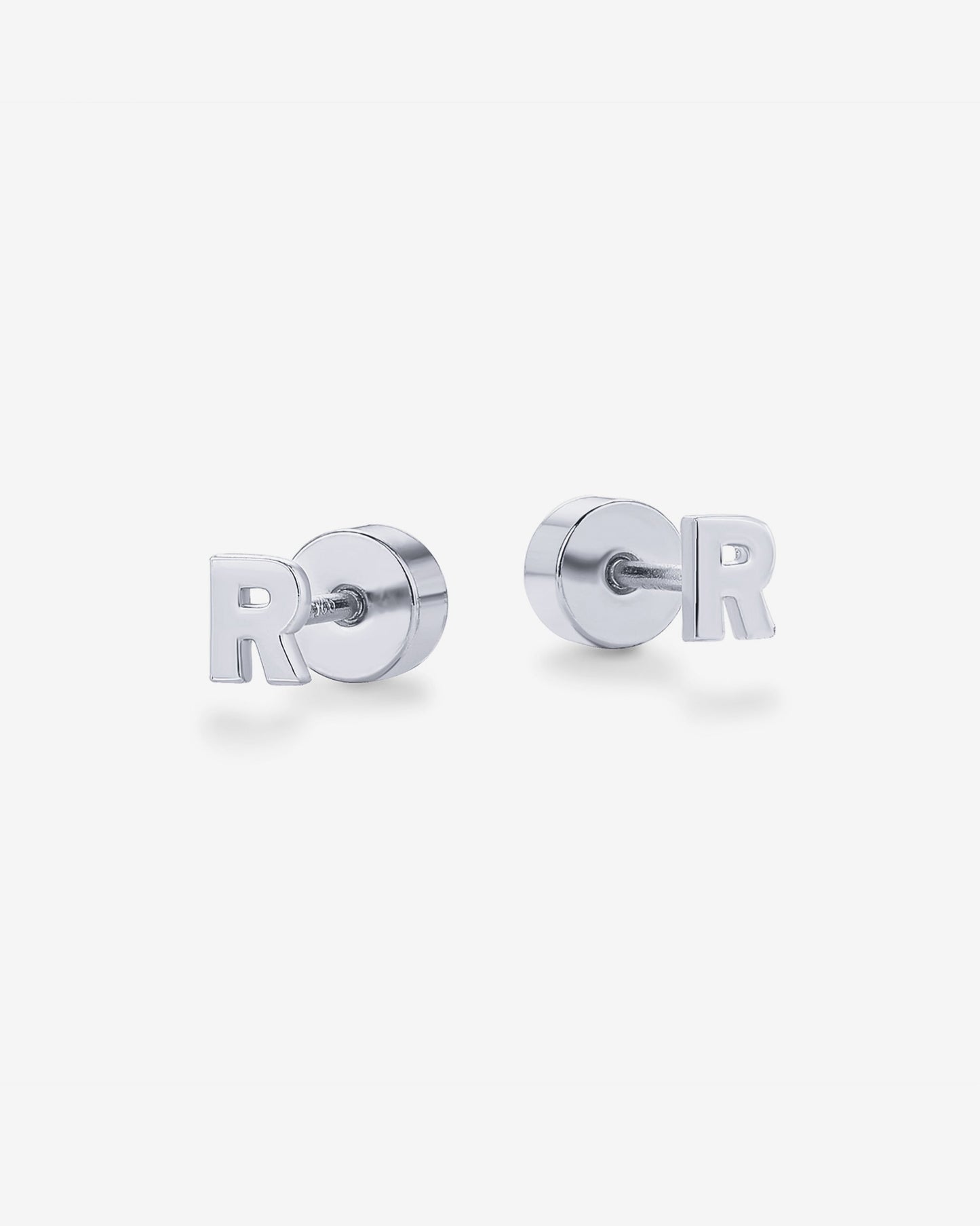 Initial Letter Flatback Earrings