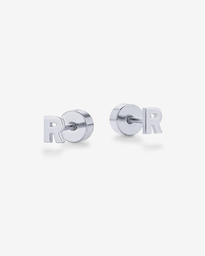 Initial Letter Flatback Earrings