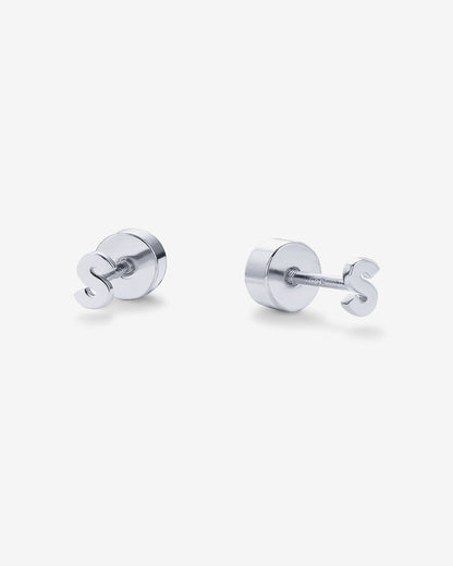 Initial Letter Flatback Earrings