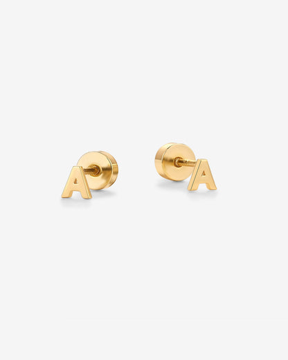Initial Letter Flatback Earrings