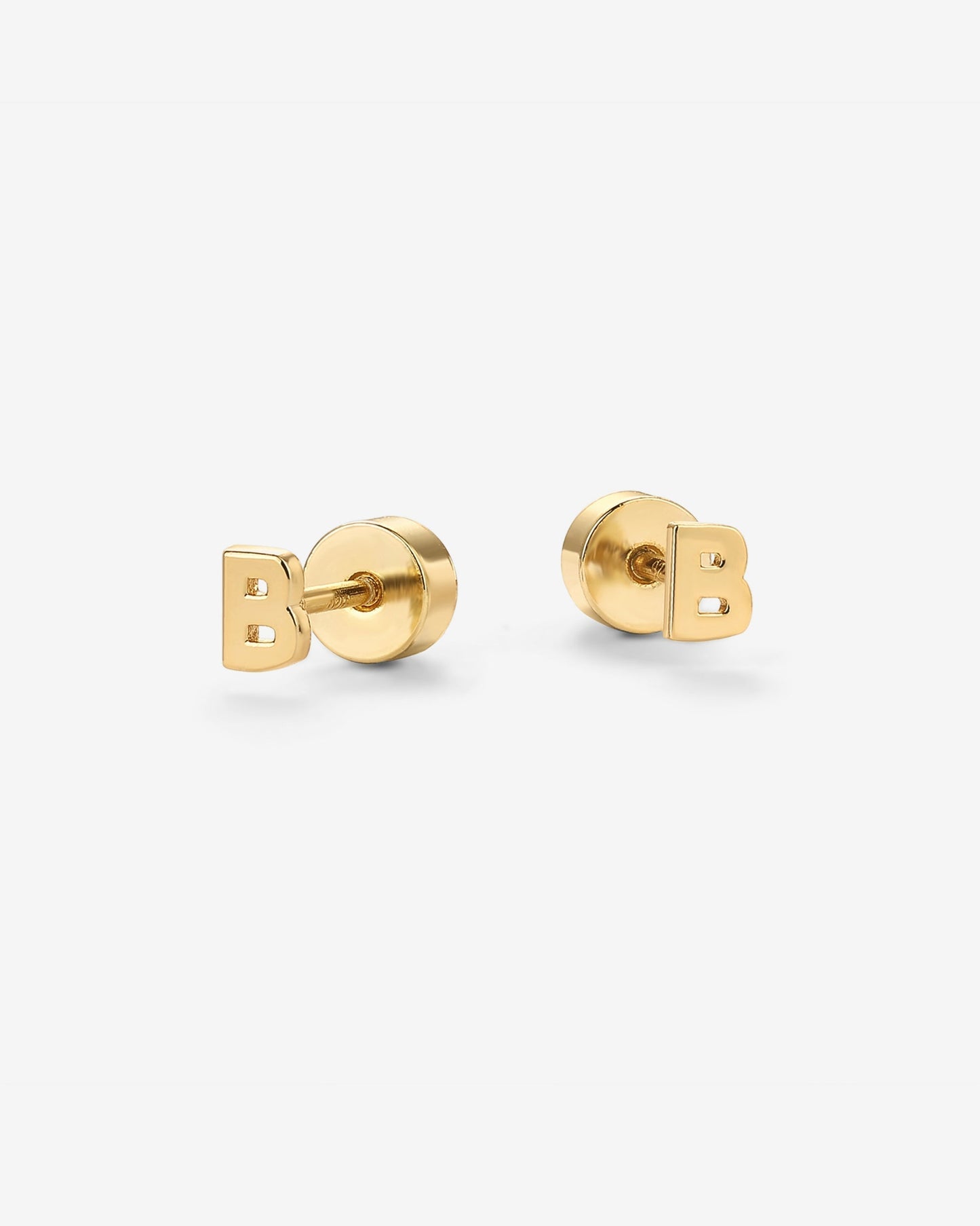 Initial Letter Flatback Earrings