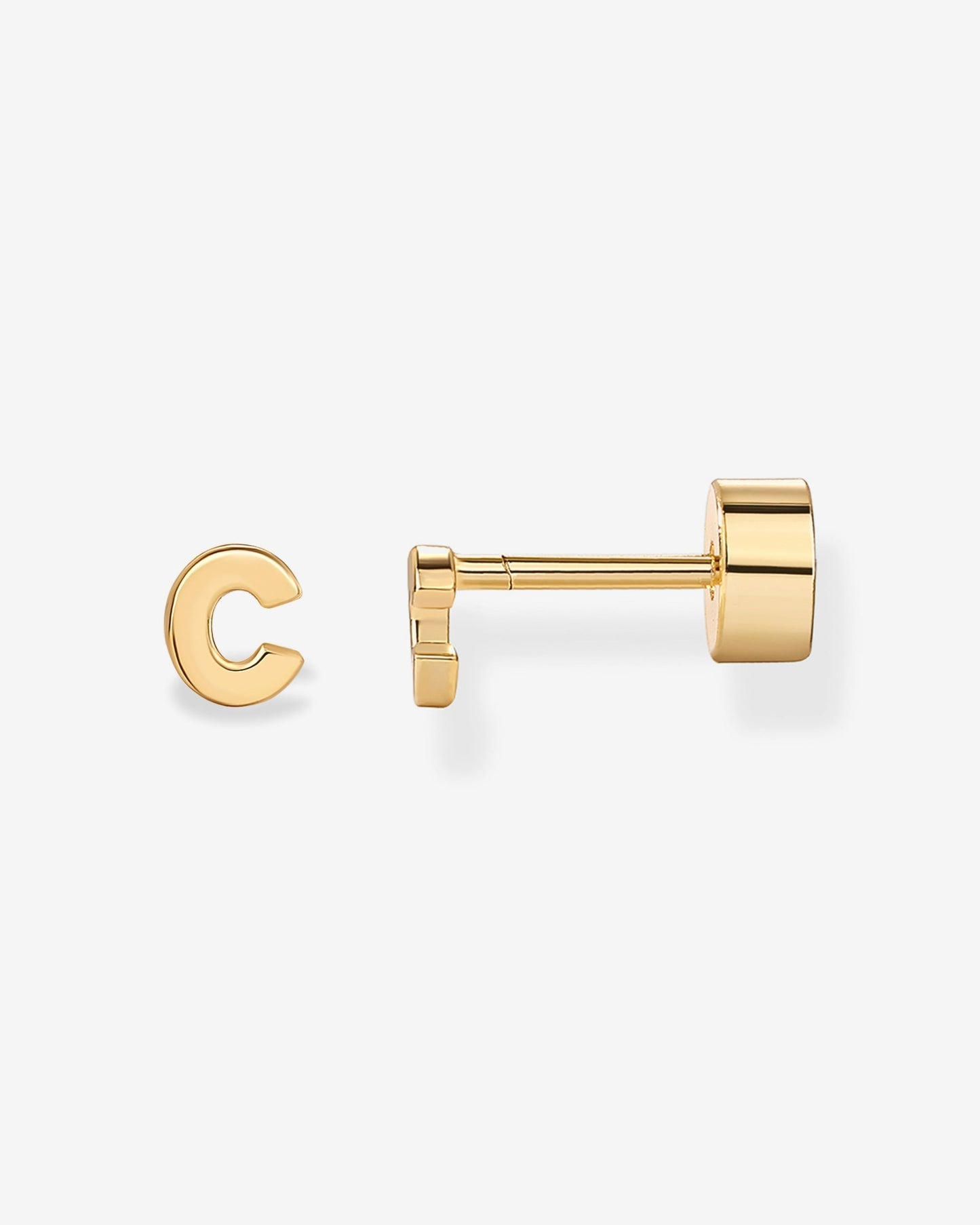 Initial Letter Flatback Earrings
