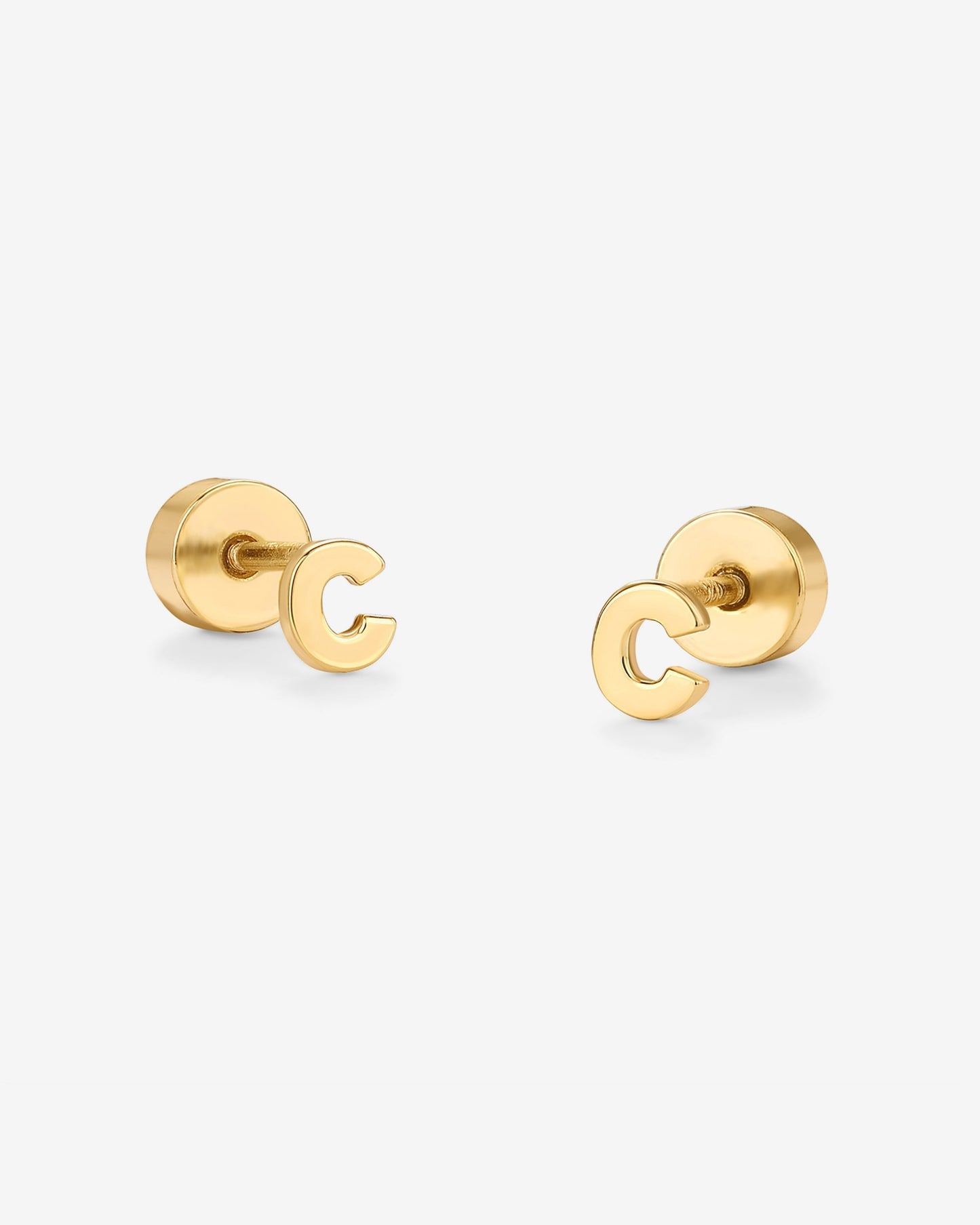 Initial Letter Flatback Earrings