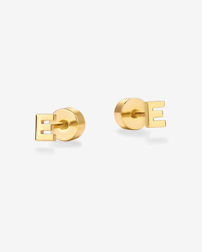 Initial Letter Flatback Earrings