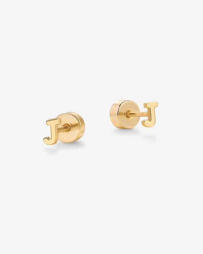 Initial Letter Flatback Earrings
