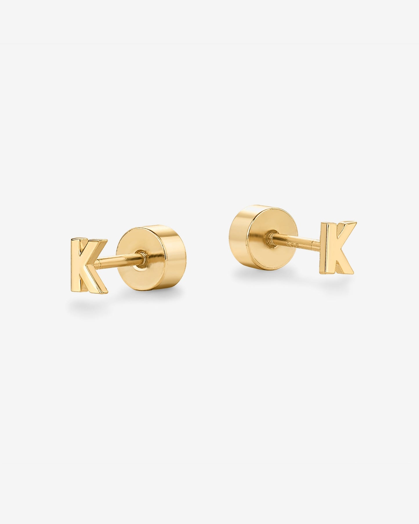 Initial Letter Flatback Earrings