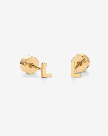 Initial Letter Flatback Earrings