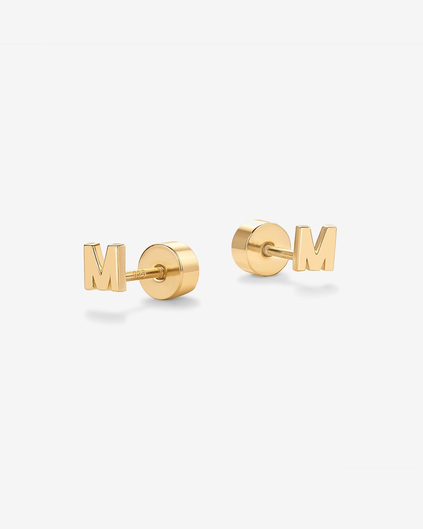 Initial Letter Flatback Earrings
