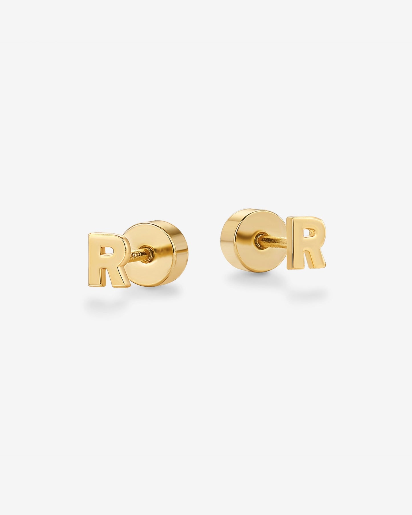 Initial Letter Flatback Earrings