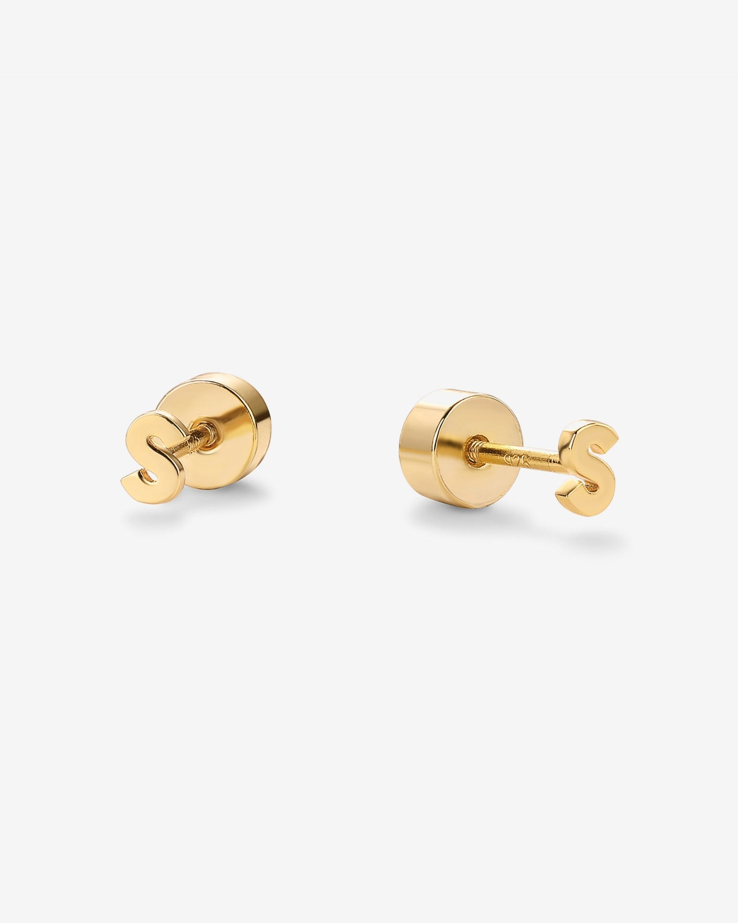 Initial Letter Flatback Earrings