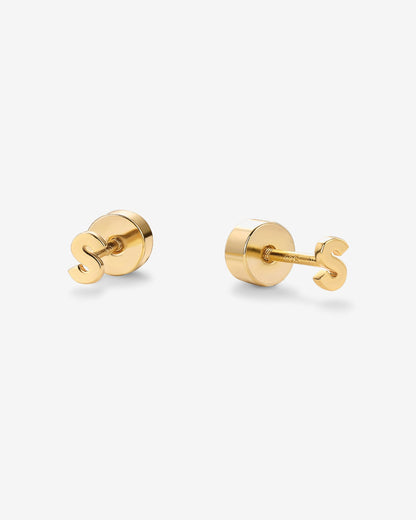 Initial Letter Flatback Earrings
